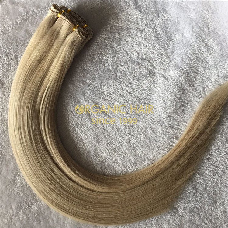 Human full cuticle customized hand tied wefts hair extensions X167